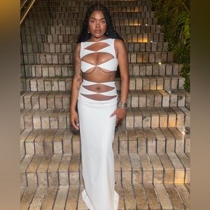 Monot Lvr Crepe Cutout Long Dress